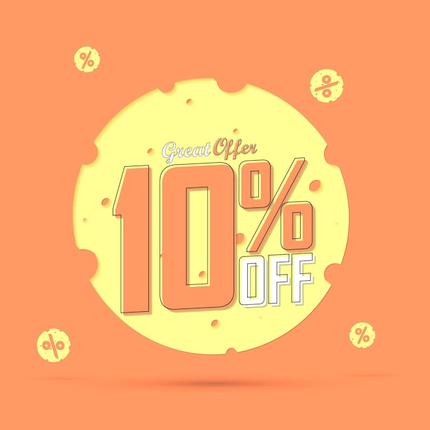 Sale 10 off poster design template discount banner vector illustration