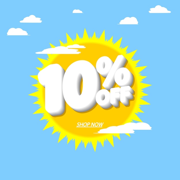 Sale 10 off poster design template discount banner vector illustration