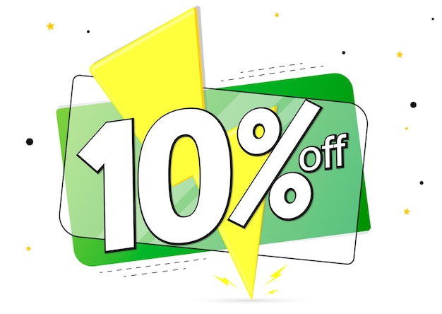 Sale 10 off poster design template discount banner vector illustration