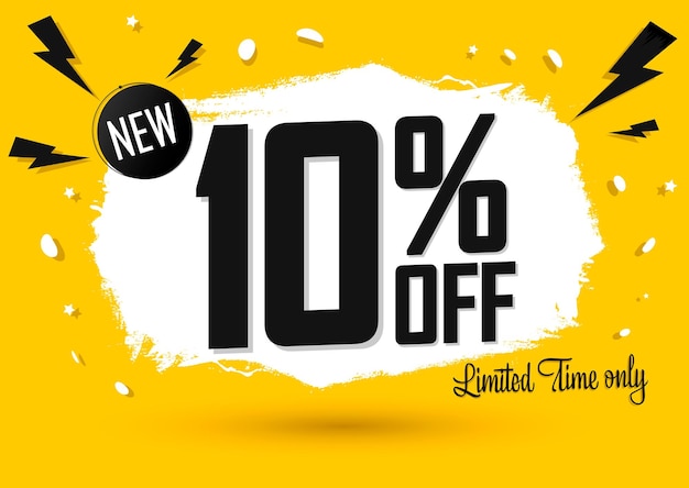 Sale 10 off poster design template discount banner vector illustration