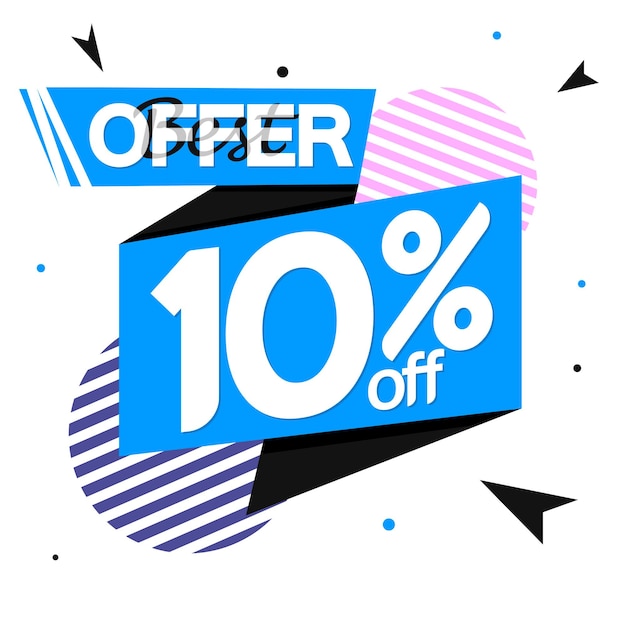 Vector sale 10 off poster design template discount banner vector illustration