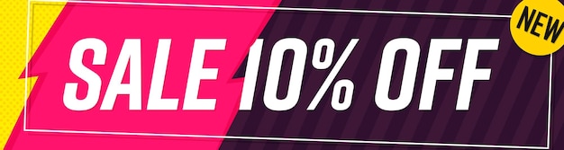 Vector sale 10 off web banner design template and discount horizontal poster vector illustration