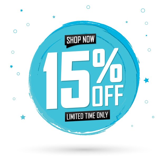 Vector sale 15 off poster design template