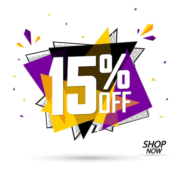 Sale 15 off poster design template