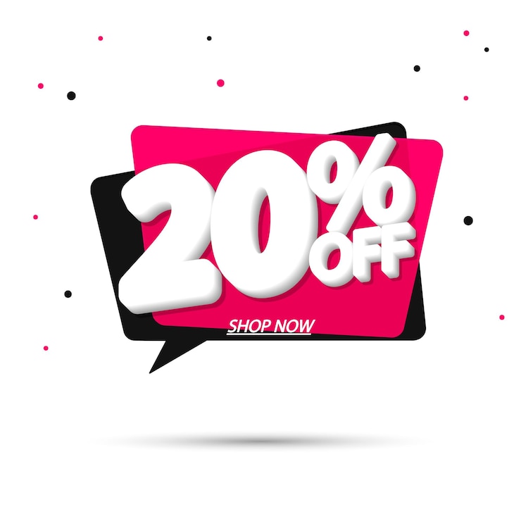 Vector sale 20 off discount banner vector illustration