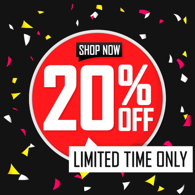 Sale 20 off discount banner vector illustration