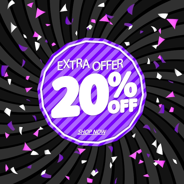 Sale 20 off discount banner vector illustration