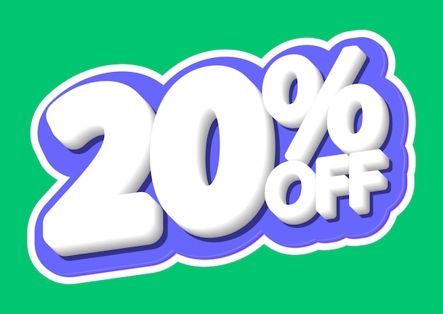 Sale 20 off discount banner vector illustration