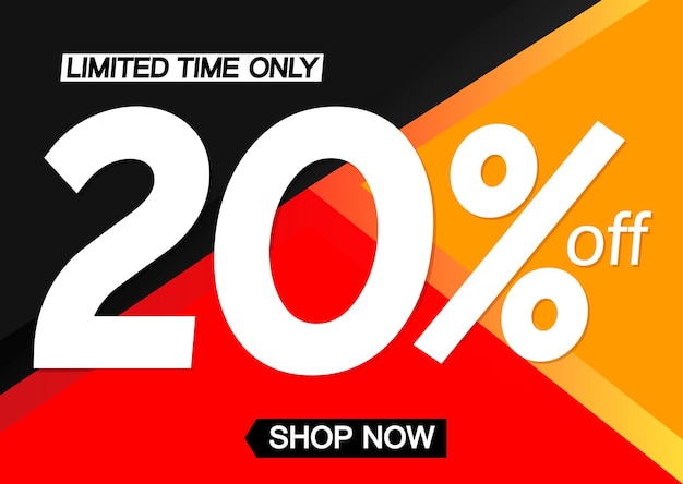 Vector sale 20 off discount banner vector illustration