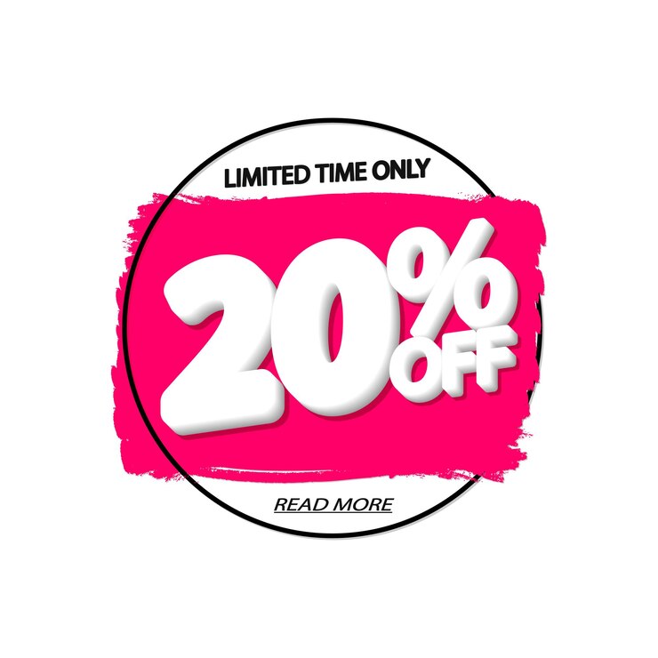 Vector sale 20 off poster design template or banner for shop and online store vector illustration