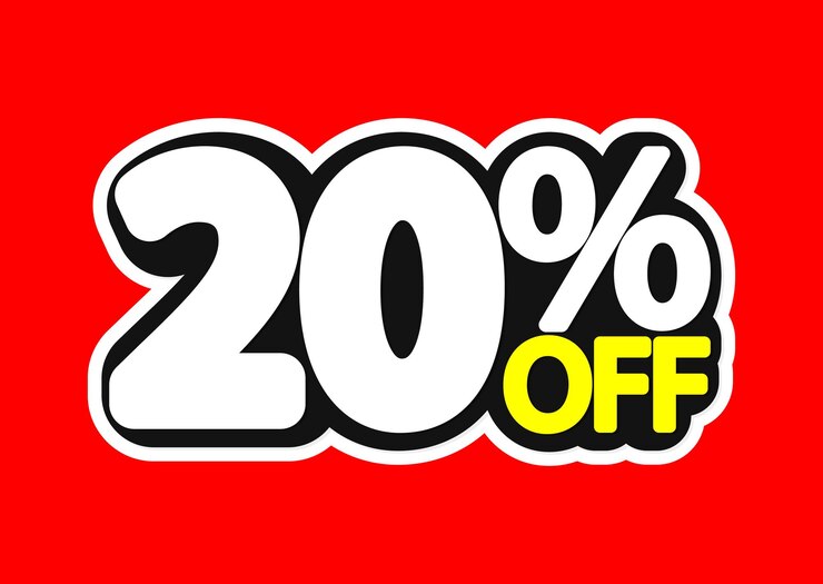 Vector sale 20 off poster design template or banner for shop and online store vector illustration