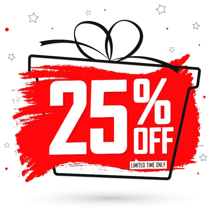 Vector 25% 할인 포스터 디자인 템플릿