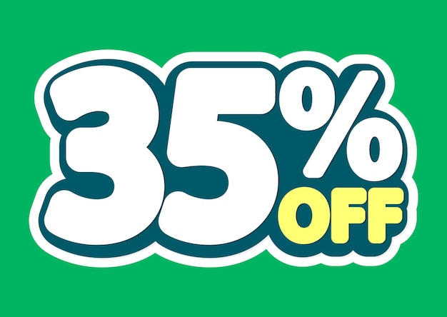 Sale 35 off poster design template discount banner vector illustration