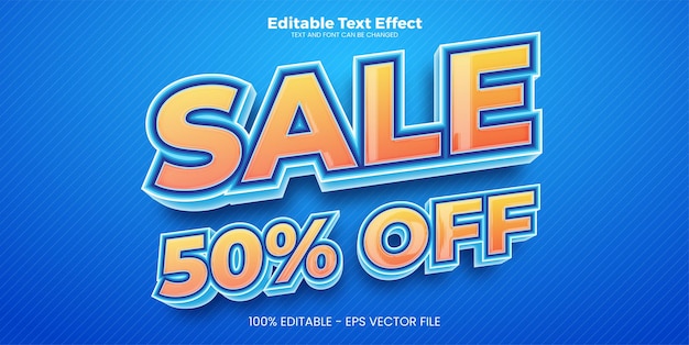 Sale 50 editable text effect in modern trend style