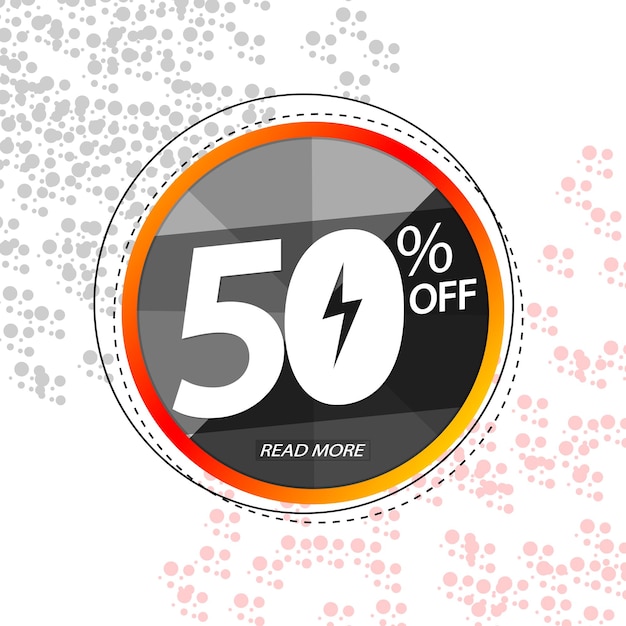 Vector sale 50 off poster design template