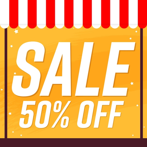 Vector sale 50 off poster