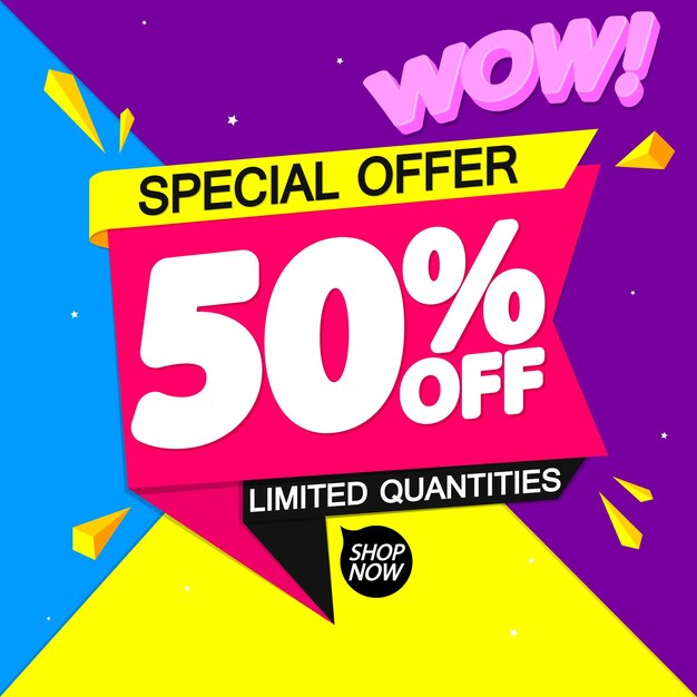 Vector sale 50 off poster