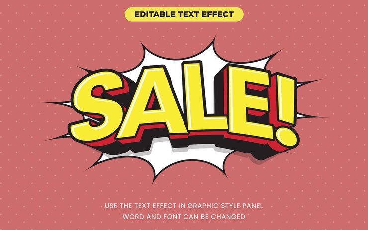 Vector sale aesthetic retro style editable font text effect