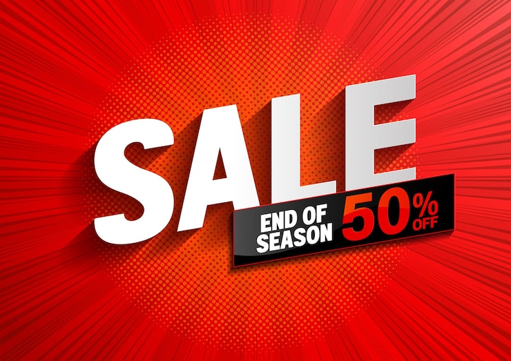 Vector sale background template promotion end of season
