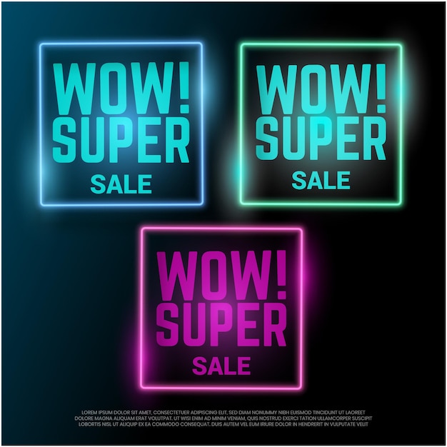 Design banner badge vendita wow modello di vendita super mockup illustrazione vettoriale del poster dell'offerta speciale