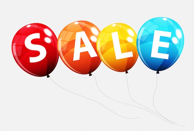 Vector sale balloon concept of discount. special offer.