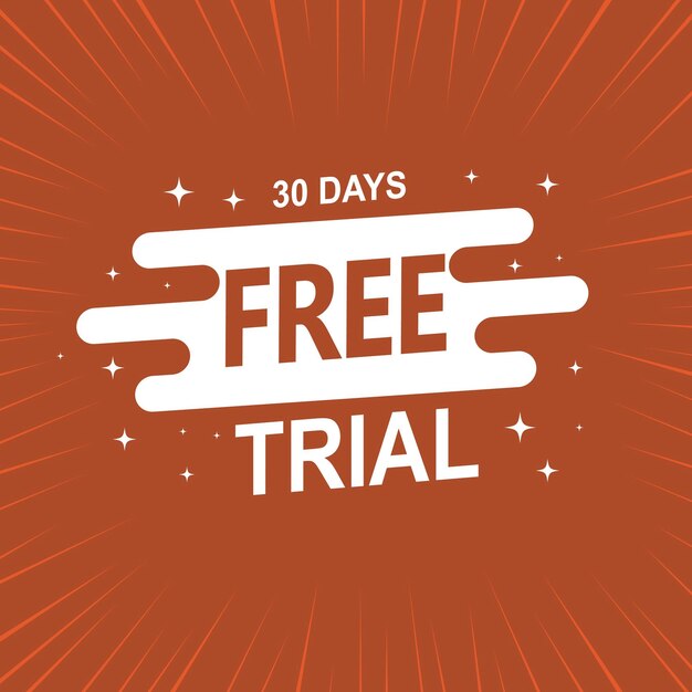 Vettore banner di vendita 30 giorni di prova gratuita