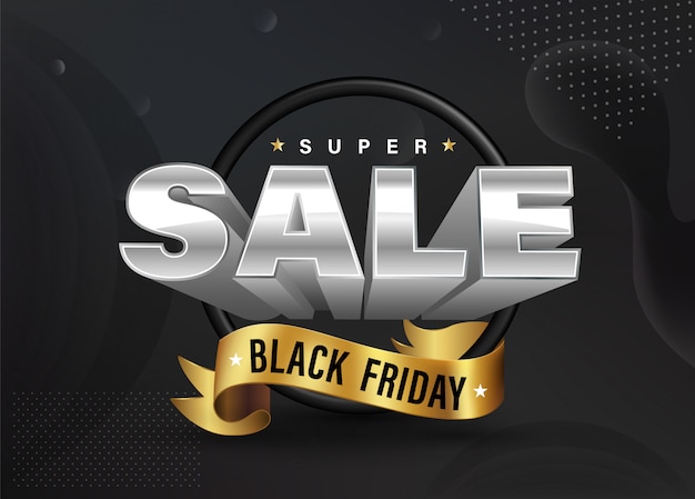 Sale banner  3D style for black Friday sale.