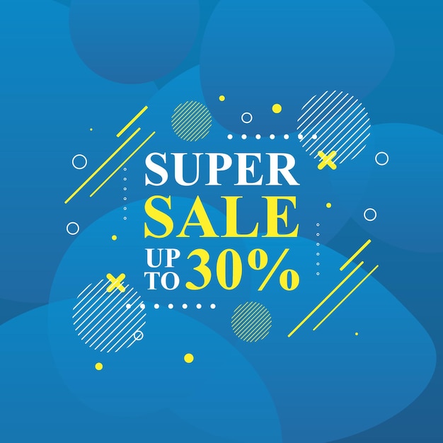 Sale banner background with blue gradient vector illustration