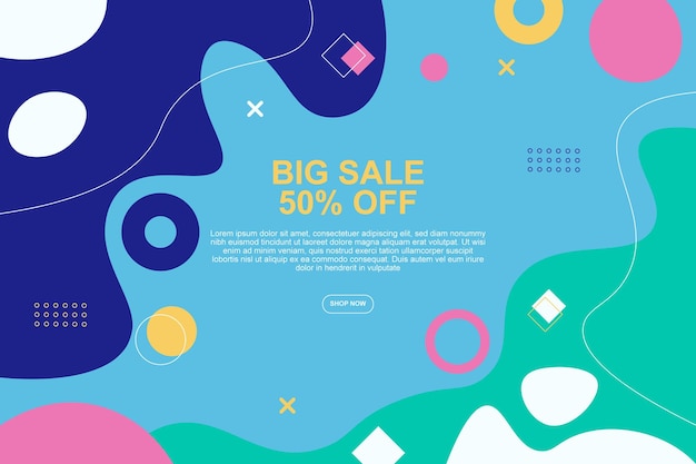 Sale banner background with flat style