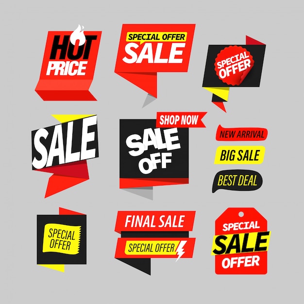 Sale banner label set