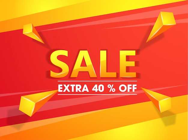 Sale banner or poster design with extra 40% discount offer and 3