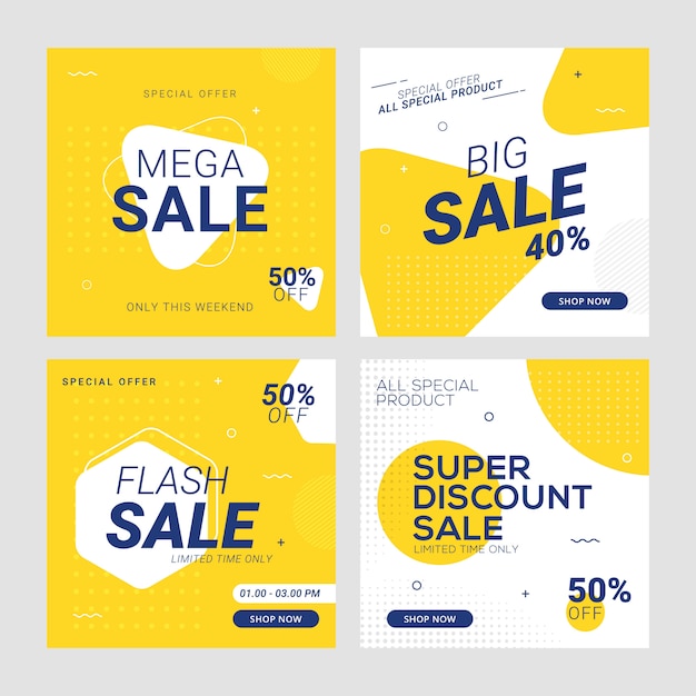 Vector sale banner social media post template