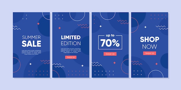 Sale banner template design for social media template with memphis geometric concept