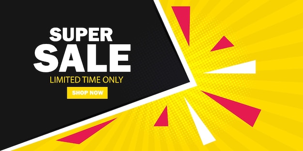 Sale banner template design super sale special offer discount banner