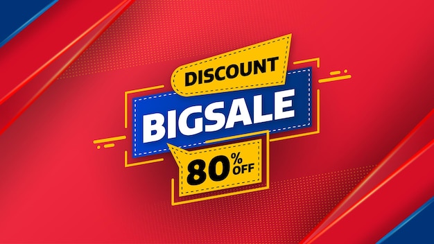 Sale banner template design with geometric background  big sale special offer up to 80 off super sale end of season special offer banner vector illustration