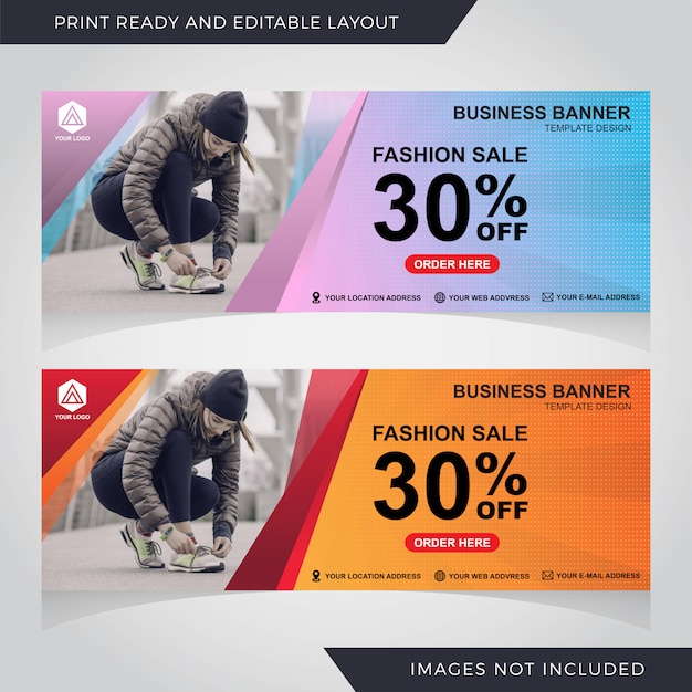 Vector sale banner template design