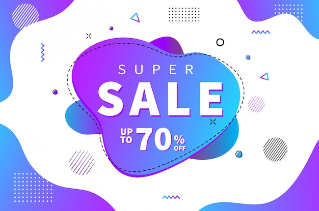 Sale banner template. Super Sale banner.