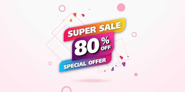 Sale banner template with abstract design