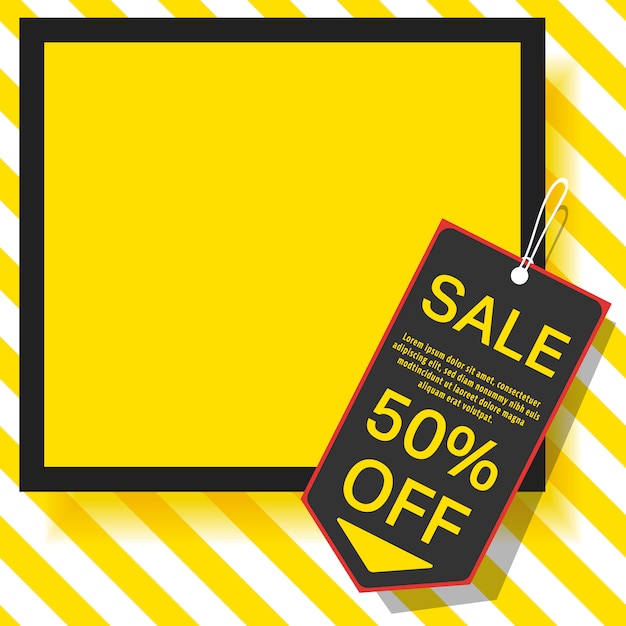 Sale banner template with empty space for product image.