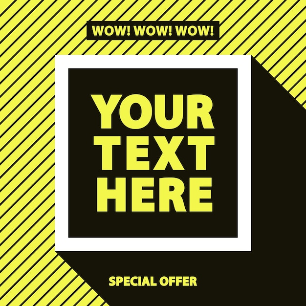 sale banner template with white frame square shape for special offer, hot price, promotion, big sale, advertisement, black friday and discount poster. vector illustration