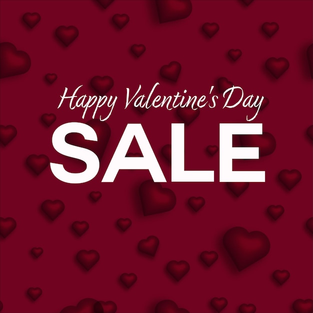 Vector sale banner for valentines day