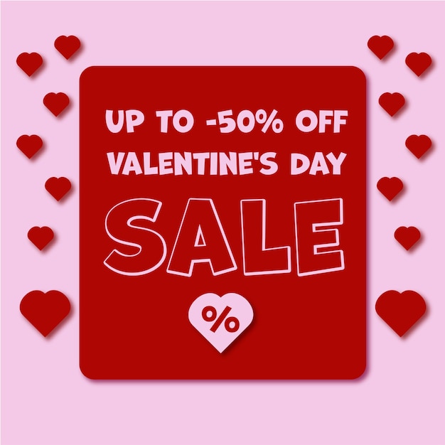 Vector sale banner for valentines day