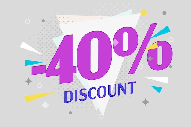 Vector sale banner with minus percent discount