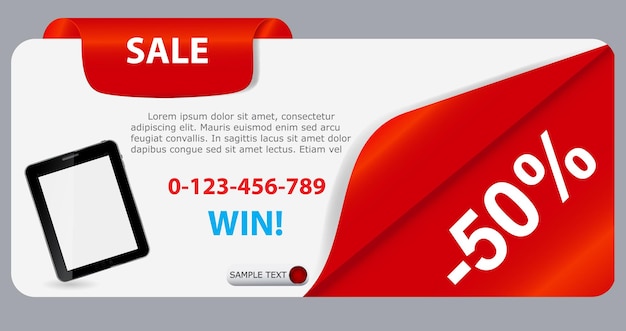 Sale banner with place for your text. vector illustration