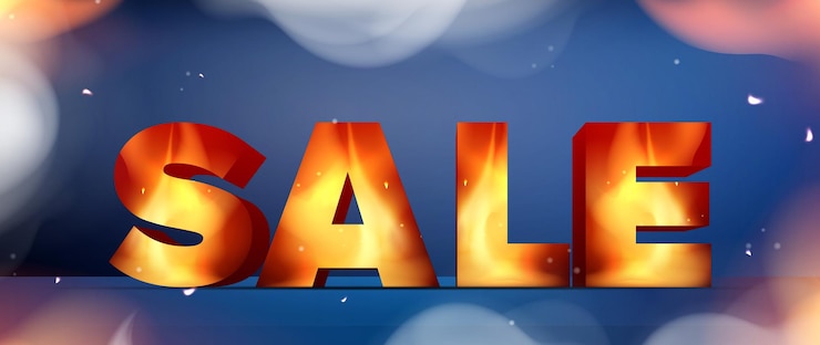 वेक्टर sale banner with realistic flames and smoke readymade banner for promotions promotions or sales vector illustration