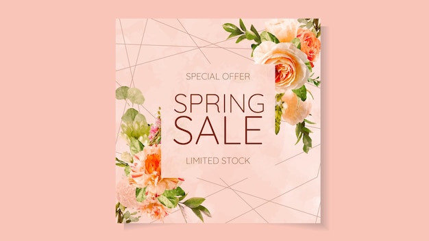 Sale Banner for women's products in floral design