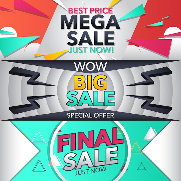 Vector sale banners collection