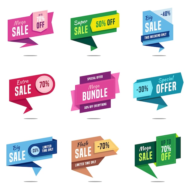 Sale banners design templates set