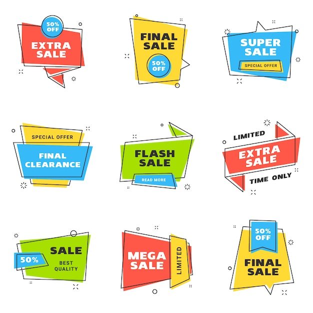 Vector sale banners design templates set