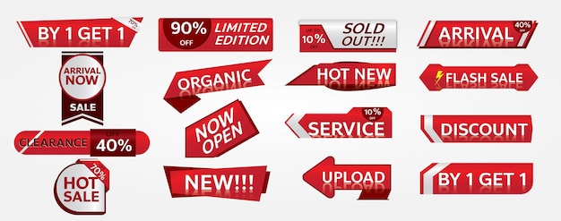 Sale banners and promotion tags set